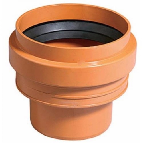 Переход нар. канал. НПВХ коричневый Дн 125 безнапорный на гладкий конец керамической трубы KGUS Ostendorf